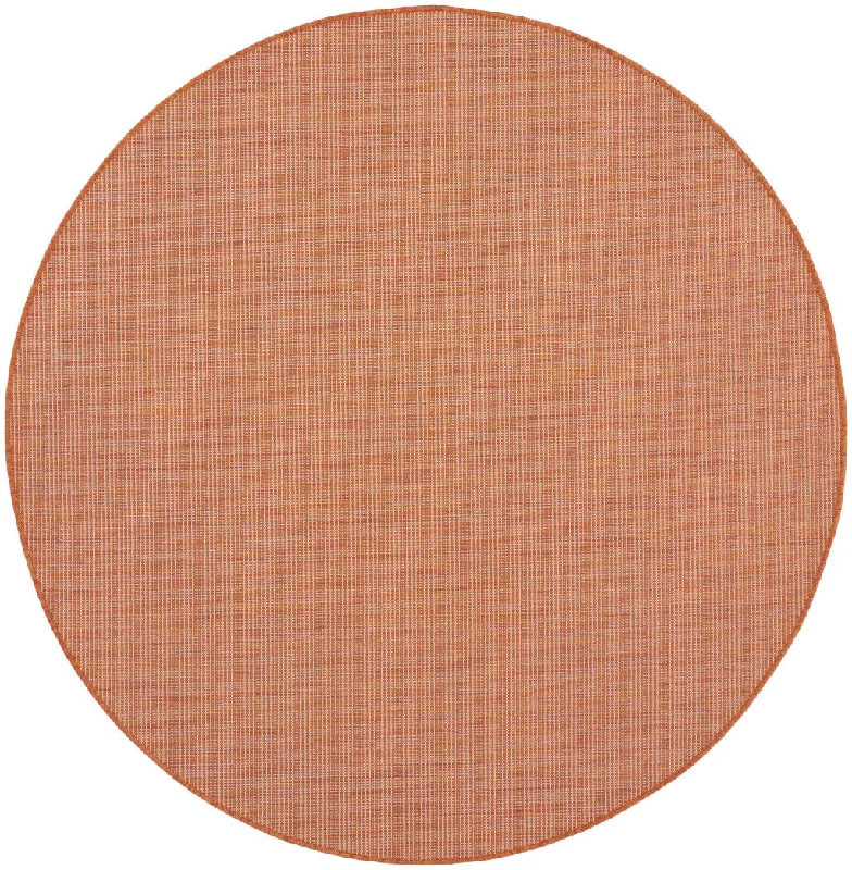 6' Round Power Loom Area Rug - Rust