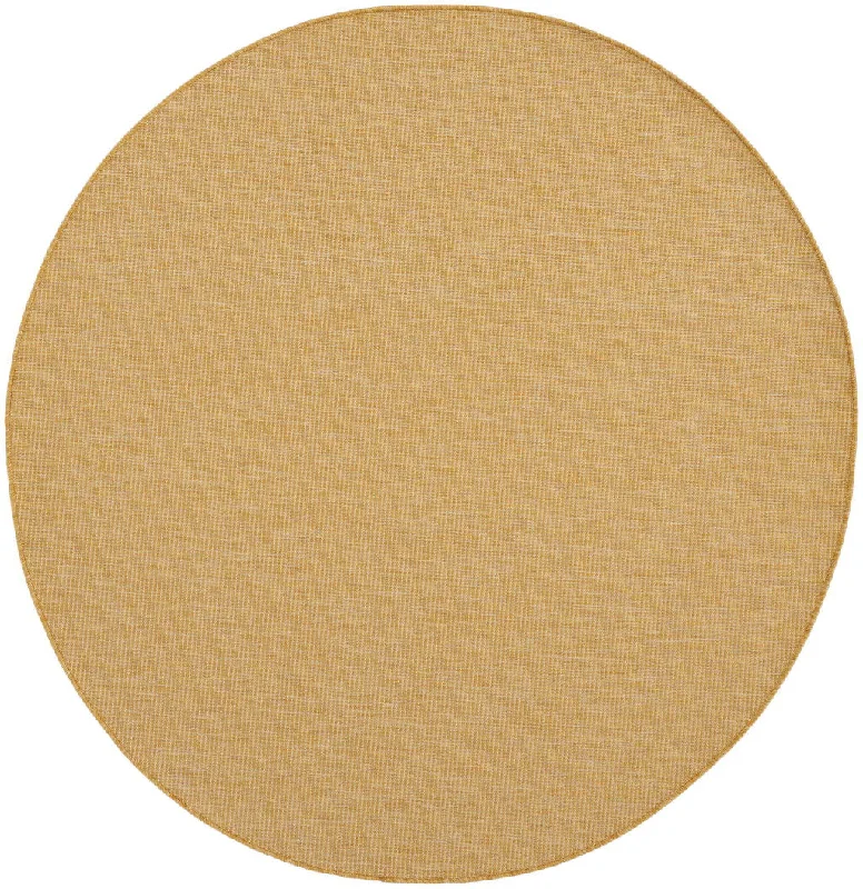 6' Round Power Loom Area Rug - Yellow