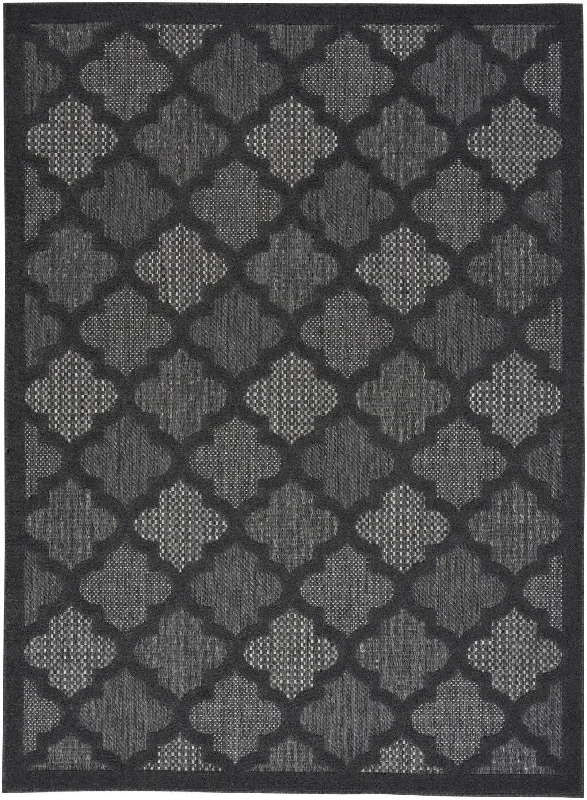 6' X 9' Geometric Flatweave Area Rug - Black