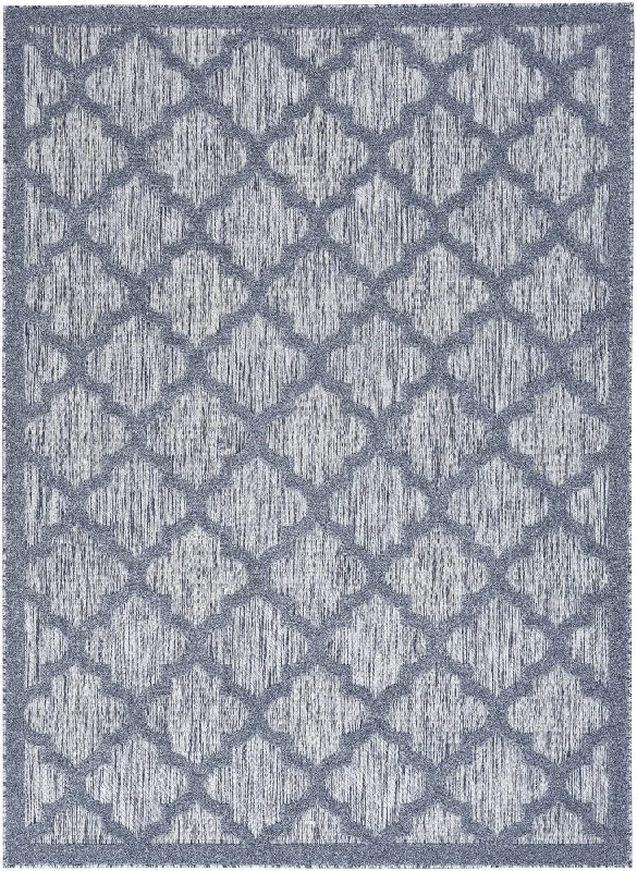 6' X 9' Geometric Flatweave Area Rug - Blue