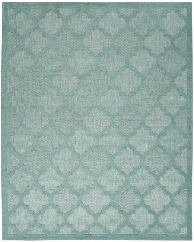 7' X 10' Area Rug Geometric Flatweave - Aqua