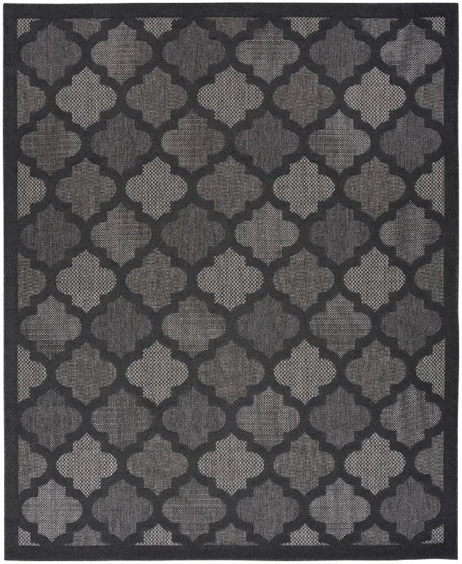 7' X 10' Area Rug Geometric Flatweave - Black