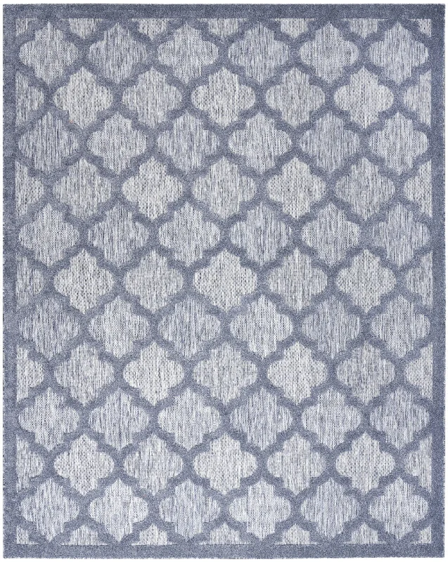 7' X 10' Area Rug Geometric Flatweave - Blue