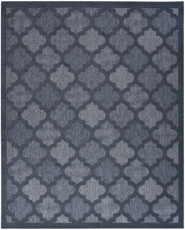 7' X 10' Area Rug Geometric Flatweave - Navy Blue