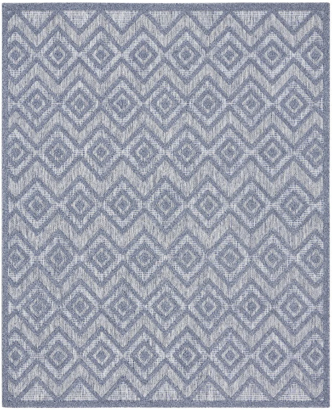 7' X 10' Geometric Flatweave Area Rug - Blue