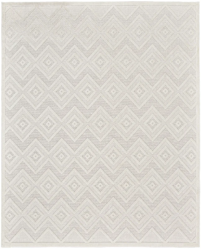 7' X 10' Geometric Flatweave Area Rug - Cream