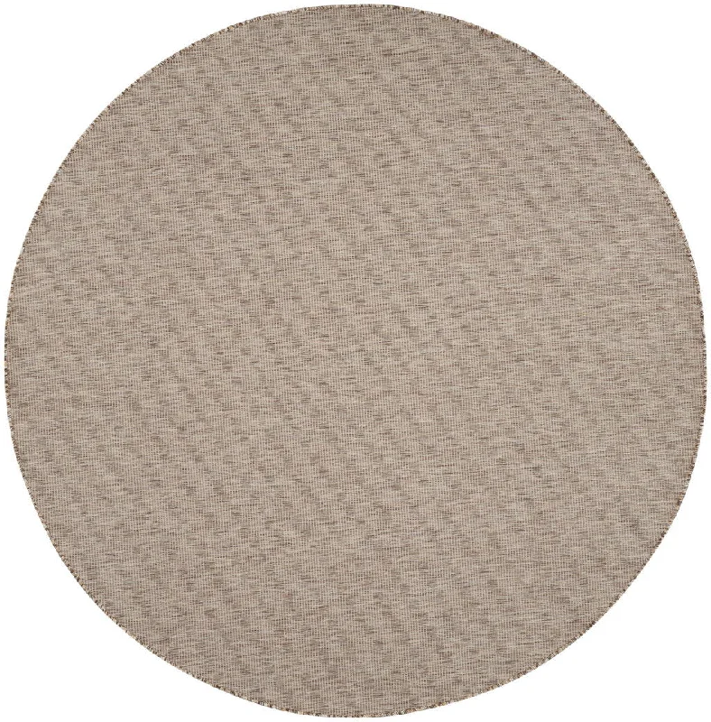 8' Round Power Loom Area Rug - Beige