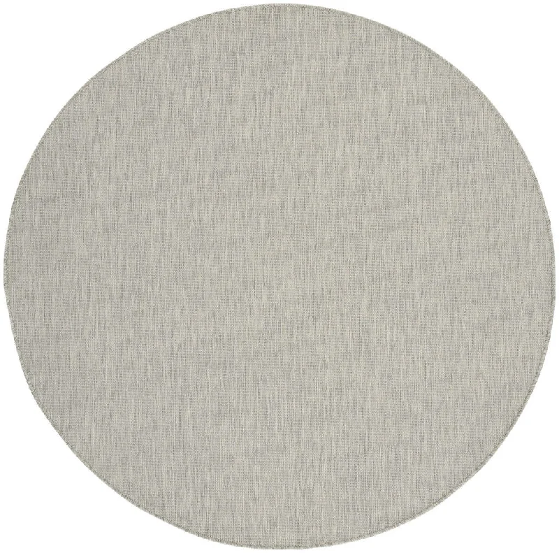 8' Round Power Loom Area Rug - Gray