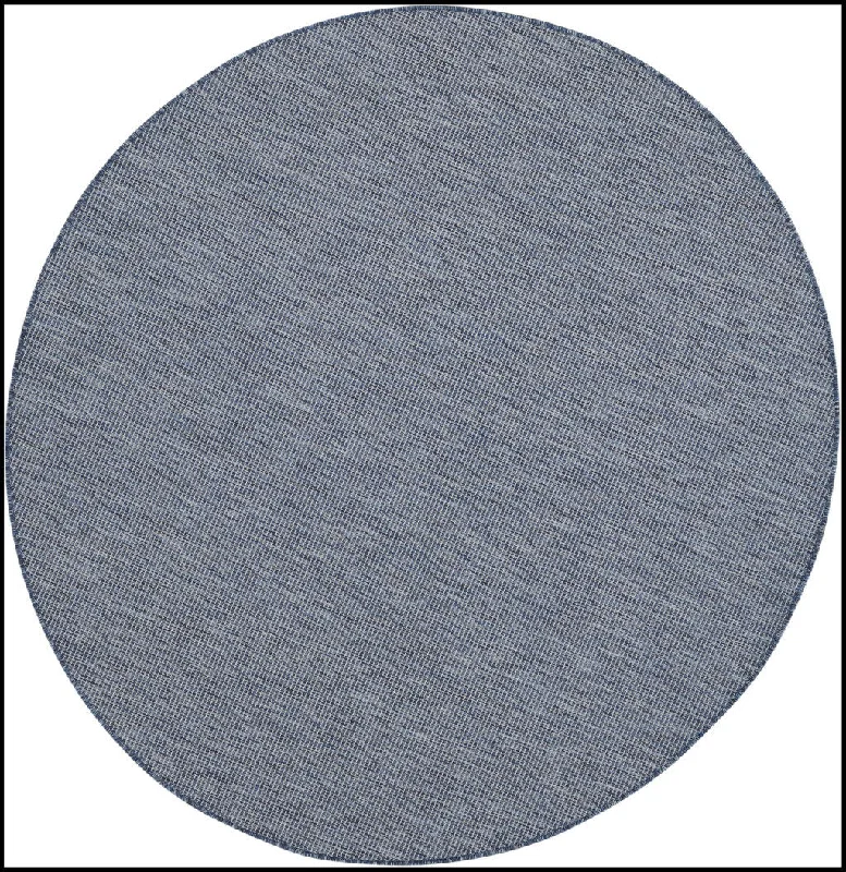 8' Round Power Loom Area Rug - Navy Blue