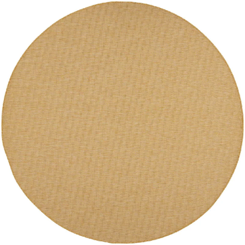 8' Round Power Loom Area Rug - Yellow