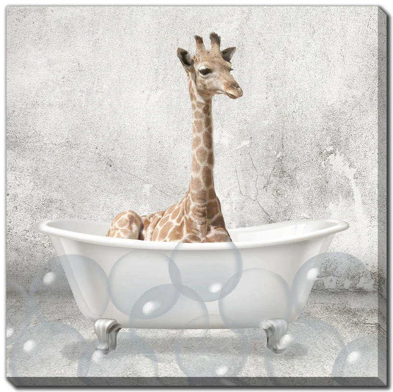 Bathtime Friends III Wall Art - Light Brown/White - 18 X 18