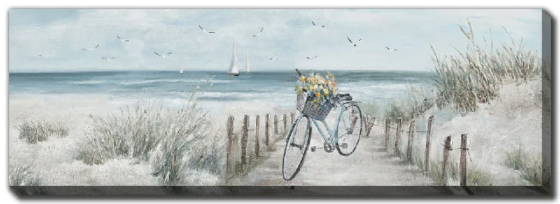 Coastal Ride Wall Art - Blue/White - 60 X 20