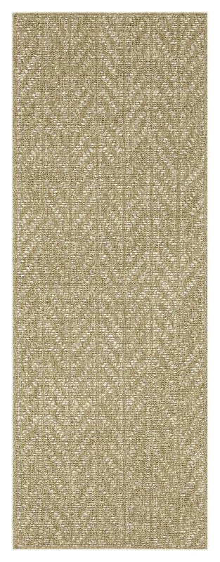 Earth - 2'7" X 7'3" Indoor, Outdoor Area Rug - Natural, White