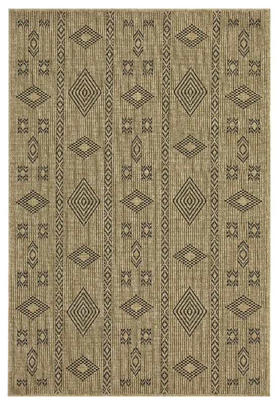 Earth - 7'10" X 10'3" Indoor, Outdoor Area Rug - Natural, Black