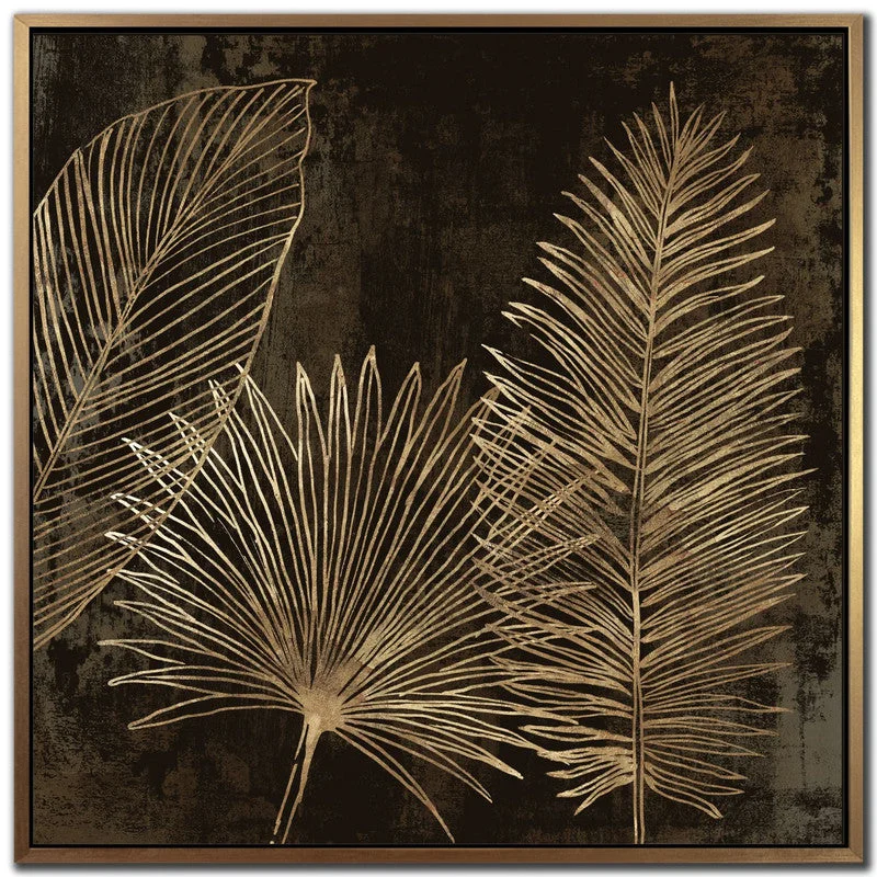 Fronds in Gold I Wall Art - Gold - 33 X 33