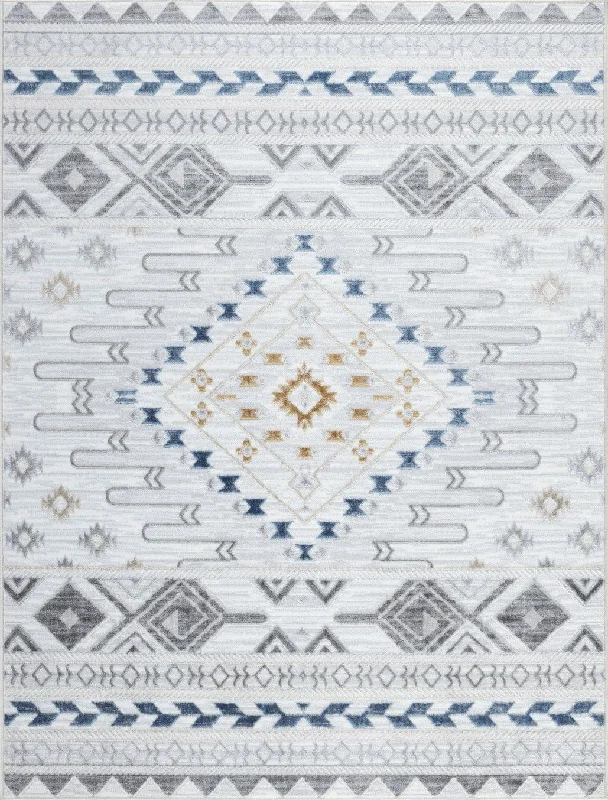 Legacy - 5'3" X 7' Polypropylene Area Rug - Multi, White