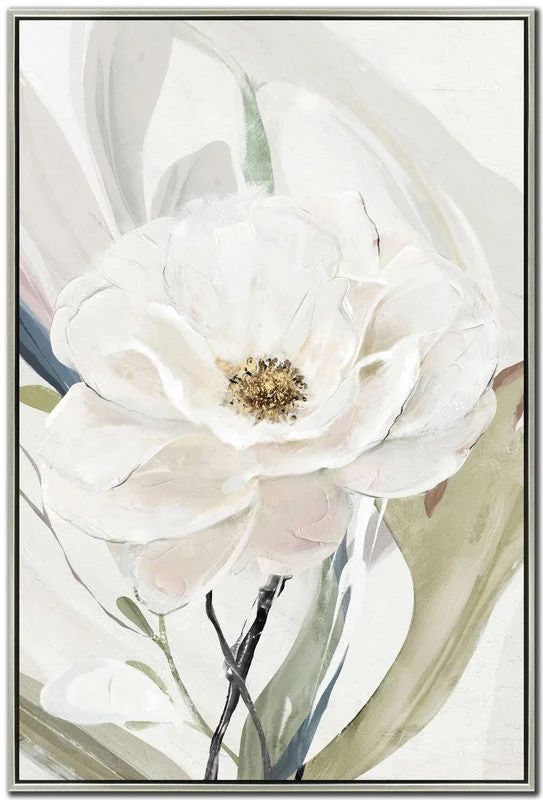 White Bloom I Wall Art - White/Green - 29 X 43